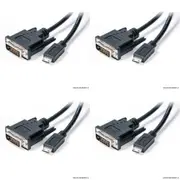 4x Connect Cable Male Mini HDMI to DVI Cable 2m Connector Cord For PC/Monitor BK