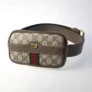 Gucci Fanny Pack Belt Bag GG Supreme Belt Ophidia PVC with Dust Bag