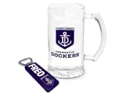 AFL Stein And Opener Set - Fremantle Dockers - Drink Cup Mug - Retail Boxed