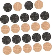 NAMOARLY 24pcs Wooden Round Threaded Chess Pieces for Checkers and Backgammon Game Accessories for Board Game Collectors and Enthusiasts Present for Night