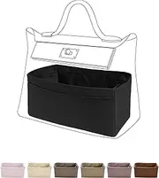 DGAZ Silky Purse Organizer Insert, Tote Organizer& Luxury Handbag, Simplicity bag organizer for Hermes (2424-29, Black)