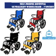20“ Folding Wheelchair Self Propelled Lightweight Transit Armrest Footrest Brake