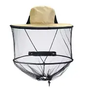 Wide Brim Sun Hat with Mosquito Mesh Net for Fishing Camping Hiking Beekeeping