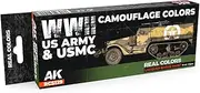 AK Real Colors Set RCS129 WWII US Army & USMC Camouflage Colors (8x17ml)