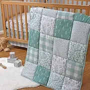 The Peanutshell 3 Piece Baby Crib Bedding Set for Boys & Girls - Newborn, Infant & Toddler Nursery Bed Set Decor with Fitted Crib Sheet, Dust Ruffle, Comforter - Western Woods