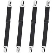 Bed Sheet Suspenders, 4pcs Adjustable Bed Sheet Holder Straps Sheet Fasteners