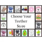Silicone Teether Toy - Choose Your Design - Sensory Toy - Baby Teething Chew Toy