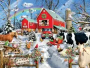 SunsOut Winter Barn 300 Piece Jigsaw Puzzle By Lori Schory