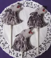 Wolf Howling Head lollipop chocolate candy 2 molds
