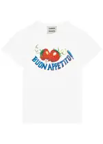 Damson Madder Buon Appetito Printed Cotton T-shirt - White - 10 (UK10 / S) 10 (UK10 / S)