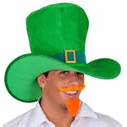 St Patrick's Day Jumbo Green Hat with Band & Gold Buckle