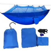 Portable Camping Travel Hammock Hanging Bed With Mosquito Net (Dark Blue Mosquito Net)