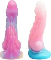 16cm Silicone Anal Dildo with Suction Cup Silicone Anal Plug, G Spot Long Dildo Penis Sex Toy for Women and Men(B)