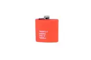 175ml Stainless Steel Hip Flask w Funny Quotes - Peach