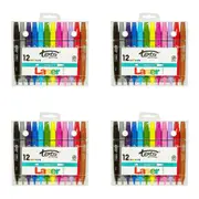 48pc Texta Laser Kids Non Toxic Arts Drawing/Colouring 1mm Colour Markers