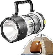 Solar Power Flashlight | LED Rechargeable Lanterns for Camping,5 Modes USB Charging Ultra-High Brightness SOS Lamp for Night Fishing Storm Backpacking Outdoor Adventure Home