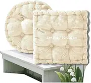 Garden Chair Cushions Bench Swing 3 2 1 Seater Cushion Patio Seat Long Outdoor Indoor Pads Padded Mat for Home Furniture Replacement Round Square Rectangular(Beige,30x185 cm)