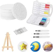 Magic Foam Texture Painting Kit with 20Pcs Foam Texture Paper, Magic Puffy Paint, 3D DrawingMagic Canvas Sponge, DIY Puffy Paper (B)