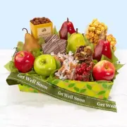 A Gift Inside Get Well Soon Orchard Delight Fruit and Gourmet Gift Basket