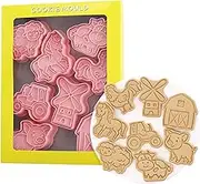 Animal Shape Cookie Cutters, Farm Pattern Cookie Cutters, 8 Pieces for Dough, Cookies, Fondant, and Kitchen Cutter for Family