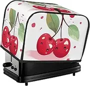 Cute Cherry Toaster Cover 2 Slice Bread Machine Covers Waterproof Universal Size Kitchen Small Appliance Cover with Hang Loop, Dust and Fingerprint Protection