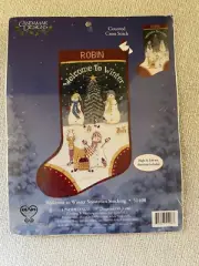 Candamar Welcome to Winter Snowmen Christmas Stocking Cross Stitch 51408 NEW