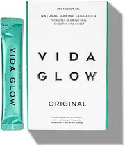 Vida Glow - Natural Hydrolyzed Marine Collagen Sachets | Promotes Glowing Skin + Smoothes Fine Lines (Original, 30 Sachets)