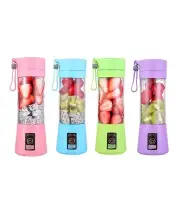 Electric Mini Juicer Cup Mixer Portable Blender Shaker USB Rechargeable Pink.