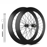 700c Carbon Fiber Road Bicycle Wheelset Clincher Tubeless Ceramic Bearing Hub