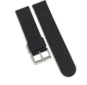 [g24] 22mm Silicone Rubber Watch Band Strap Fit WEIL 4881 TANGO CHRONO Black Pin Buckle