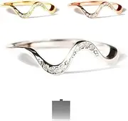 [Wryhaul] S925 Sterling Silver Stackable Ocean Wave Rings with Cubic Zirconia, Wave Ring for Women, Best Bitches Rings, Best BiChes Highs And Lows Ring, Highs And Lows Friendship Ring