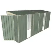 Build-A-Shed 1.2 x 4.5 x 2.0m Skillion Dual Single Sliding Side Doors Shed - Green