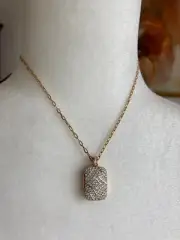 Swarovski Gold Crystal Locket Pendant Necklace – New With Tags