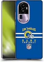Head Case Designs Officially Licensed NFL Helmet Typography Los Angeles Rams Graphics Soft Gel Case Compatible with Oppo Reno10 Pro+