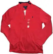 NWT! Polo Ralph Lauren Boy’s Large Red Performance Quarter-Zip Pullover Sweater