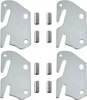 4 Pack Bed Frame Hooks, Wooden Bed Rail Hook Plates with Pin Brackets for Headbo