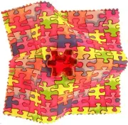 Puzzle shaped violin viola cello rockin rosin with patterned cloth free postage