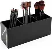 Makeup Brush Holder Organiser 3 Slot Acrylic Cosmetics Brushes Storage Solution