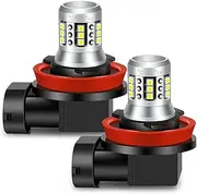 Ruiandsion H11 H8 H9 H16 LED Fog Light White Super Bright 2020 21SMD Chips AC 10-30V Non Polarity for Car Daytime Running Lights DRL Pack of 2