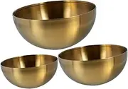 CLISPEED 3pcs Stainless Steel Salad Bowl Nesting Mixing Bowls for Kitchen Food Storage for Fruits Noodles Salads and More