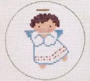Angel Praying Christmas Ornament Hand Painted Needlepoint Canvas