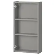 ENHET wall cb w 2 shelves, grey, 40x15x75 cm