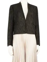 Black & Metallic Thread Blazer Jacket