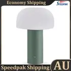 LED Mushroom Table Lamp 3 Color Dimmable Touch Lamp USB Rechargeable(Green) AU