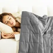 Weighted Blanket for Adults [12lbs - Full - 48" x 72"] [Light Grey]