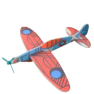 DIY 保麗龍飛機童玩(塑膠彩袋裝)G3/一袋10支入(定10) 迴力飛機 前螺旋槳造型-錸H0072