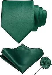 [RBOCOTT] Solid Color Tie and Pocket Square Set for Men