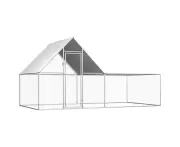 vidaXL Chicken Coop 4x2x2 m Galvanised Steel