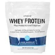 LAKE AVENUE Whey Protein + Probiotics WPC WPI , Unflavoured, 5 lb (2.27 kg)