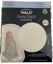 HALO Sleep Sack Swaddle 100% Organic Cotton, NB Newborn 6-12 lbs, 0-3 Mo